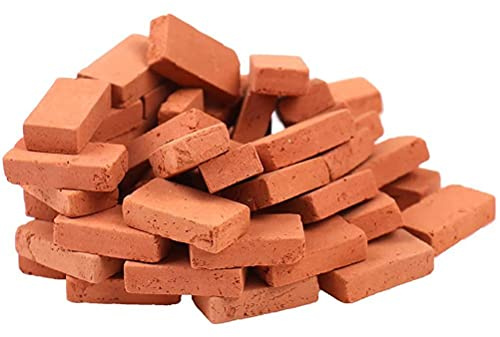 100 pz 1/16 Mini mattoncini, simulazione in miniatura, mini muro di mattoni in pietra rossa, set di costruzioni in mattoni modello, fai da te giardino delle fate decorazioni per la casa delle bambole