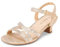 DREAM PAIRS Girls Sandals Low Heel Ankle Strap Open Toe Sandals Wedding Party Bridesmaid for Little Kid/Big Kid,Size 2 Big Kid,Gold,SDSD2315K