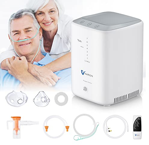 Concentratore di ossigeno per la casa, macchina per l'ossigeno 93% (±3%), non c'è bisogno di aggiungere acqua, flusso regolabile da 1 a 7 l/min, intelligente con telecomando, per ufficio