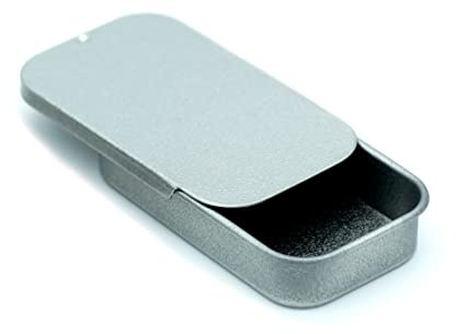 SHC Web 20ml Rectangular Tin with Sliding Lid - Small Travel Container/Sweets/Lip Balm/Favour/Gift/Pill/Cosmetic Box