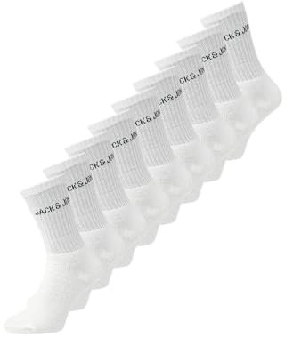JACK & JONES Herren Jacregen Tennis Socks 9 Pack Noos Tennissocken, White/Pack:9XWhite, Einheitsgröße