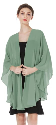 BEAUTELICATE Damen Chiffon Stola Festlich Elegante Schal Bolero Chiffonshal für Abendkleid Hochzeit Braut Halstuch Frühling Somme