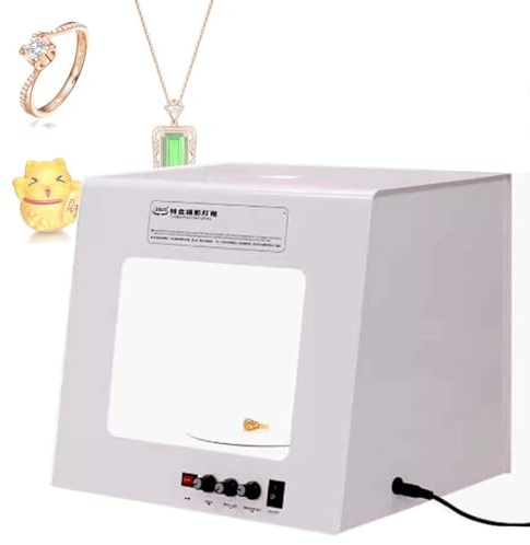 Caja De Luz para Estudio Fotográfico,Caja De Luz para Fotografía con Plato Giratorio para Fotografía,Caja Suave Regulable, Mini Caja para Fotomatón, Fotografía De Productos De Joyería,TB20