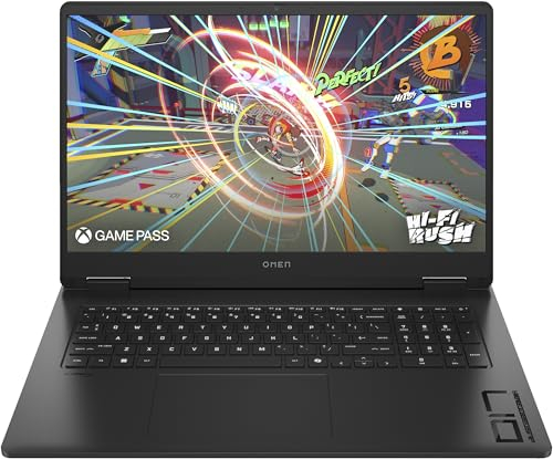 HP Omen Gaming Laptop, 17,3 Zoll FHD-Display - 144 Hz, AMD Ryzen 7 8845HS, 16 GB DDR5 RAM (2x8 GB), 1TB SSD, NVIDIA GeForce RTX 4060 (8 GB), QWERTZ, Windows 11 Home, Shadow Black