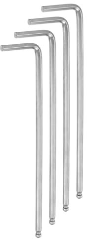 QUARKZMAN 4 Piezas de Llave Hexagonal en Forma de L con Bola de 4 mm, Llave Hexagonal Métrica de Brazo Extra Largo de Acero Cromado Vanadio