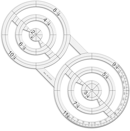 Regla de costura de doble círculo, regla de costura de doble círculo, regla métrica, juego de reglas métricas, redondas para coser, herramientas de costura, herramienta de sastre para ropa DIY, diseño