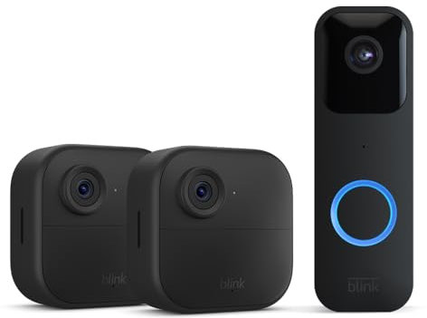 New Blink camera (Outdoor 4) + Blink doorbell (black) | Newest model | Wireless HD smart security camera, two-year battery life, enhanced motion detection, works with Alexa | 2-Camera System
