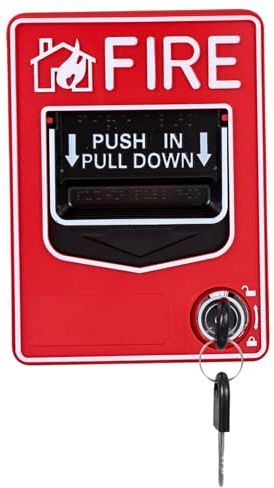 Homoyoyo Manual Fire Alarm Button Resettable Key Emergency Call Panel Dc12-24v Manual Alarm Switch for Fire Emergency Reset and Equipment Stop in Security Systems