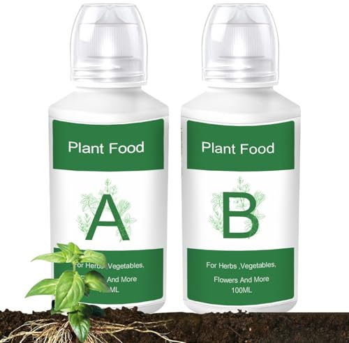 Alimentos vegetales: 2 piezas de solución nutritiva hidropónica para sistemas de jardín interior | Suplemento de crecimiento para verduras, frutas, flores, césped, cultivo acuático, jardinería sin