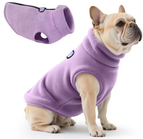 Oslueidy Dog Warm Coats,Fleece Dogs Jackets Winter Pet Clothes Hoodies Sweatshirts Puppy Pullover Jumpsuit Dog Snow Outfits Vest for Small Medium Large Dogs Doggie Teddy Poodle Chihuahua (Purple, XS)