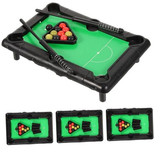 ERINGOGO 4 Ensemble Mini Table de Billard Plastique Jeu de Billard de Table Compact pour Garçon Fille Jeu de Coordination Main-œil Éducatif et Interactif Couleur Couleur Aléatoire
