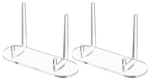 Amosfun Acrylic Transparent Small Display Stand 2pcs | Acrylic Build, Transparent Finish, Compact size, 2 piece Storage Rack for Small Items