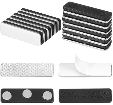 12 Pair Curtain Magnets Closure, Magnetic Curtain Clips with Adhesive for Blackout Blind Accessory for Window Blinds Fabric-Friendly Magnets For Curtains To Hold Curtains Closed & Block Light (Black)
