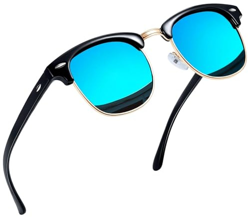 Joopin Espejo Azul Gafas de Sol Polarizadas Unisex para Hombres y Mujeres Protección UV400 Cuadradas Retro para Conducir Playa Viajar Sunglasses Women Men Oculos de Sol