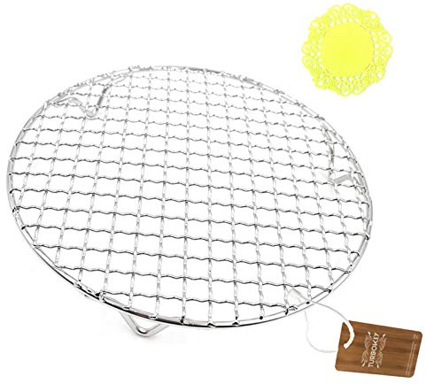 Turbokey Bacon Cooking Rack for Oven Use Dia 10.4 Wire Cooling Racks for Baking Round Stainless Steel Wire Cooking Racks/Carbon Baking Net/Grill/Pan Grate with Legs (265mm/10.4)