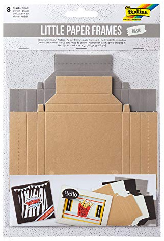 folia 61601 Little Paper Frames Basic Lot de 8 cadres photo à coller en carton Multicolore Taille unique