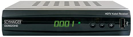 SCHWAIGER DCR620HD HD-Kabel-Receiver Front-USB, Ethernet-Anschluss, Aufnahmefunktion, LAN-fähig Anzahl Tuner: 1, Schwarz