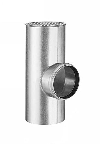 Titanzink Flachdach-Abzweig rund HT/KG Ø75 an Fallrohr DN100