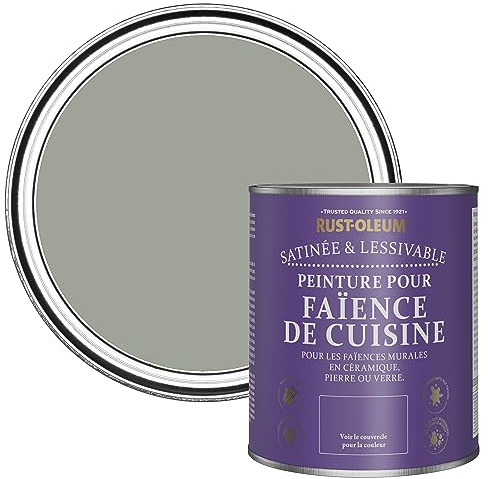 Rust-Oleum Green water resistant Kitchen Tile Paint in Satin Finish - Tea Leaf 750ml