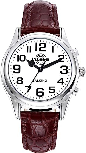 English Talking Watch for Blind Seniors and Visually Impaired People Announcement of Time, Date and Day of The Week, for Seniors, Strap.