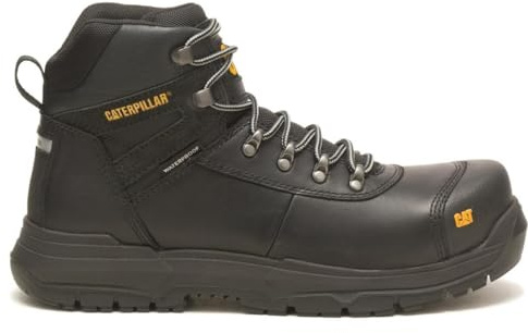 Caterpillar Men’s Pneumatic 2.0 Safety Boots - Waterproof Leather, Steel Toe, Puncture Resistant Midsole, Shock Absorbing Work Boot, Black, 10 UK Size