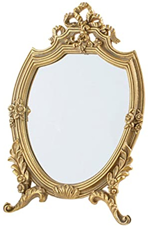 minkissy Retro Design Sminkspegel Med Högupplöst Yta Bordsspegel För Heminredning Lämplig För Sovrum Vardagsrum Och Sminkbord Stabil Struktur Och Elegant Stil