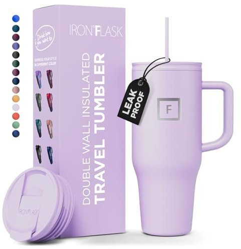 IRON °FLASK Vaso Termico con Pajita y Tapa - 950ml - Taza Termica de Acero Inoxidable de Doble Pared - 20H Frío / 5H Calor - A Prueba de Fugas y Vacío sin BPA - Termo Cantimplora Agua Fría - Tumbler