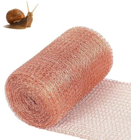 Maille de Cuivre, 12,7cm x 6m Filet en cuivre, Maille Cuivrée Flexible Anti-Limace, Filet en cuivre Pur à 100% pour Grillage Anti Rongeur Limaces et Escargots Protection des Plantes Semis pour Jardin