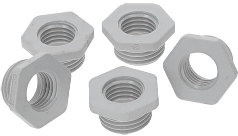 Kalitec G6161200 Reducción M16/M12 Plástico Gris Claro I Reductor Tornillo de Cable Hexagonal I M12 Rosca Interior I M16 Rosca Exterior I IP68