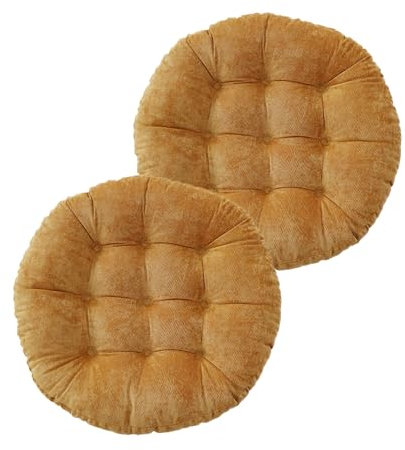 Set di cuscini da pavimento rotondi per esterni, per sedie Acapulco, sedie in vimini, giardino, balcone, yoga, soggiorno, divano, ufficio, beige (confezione da 2)