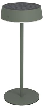 EGLO Lámpara solar de mesa LED para exteriores, batería inalámbrica, regulable, metal en verde, blanco cálido, neutro frío, IP54