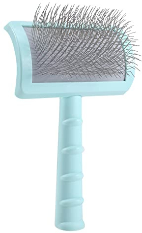Firm Slicker Brush for Dogs- Extra Long Pin Slicker Brush for Large Dog Pet Grooming Wire Brush and Deshedding (Green)