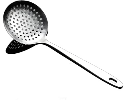 Abseihlöffel aus Edelstahl – Schaumlöffel Edelstahl Ideal für Knödel, Maultaschen & Pasta, spülmaschinengeeignet - Von LokoBatii