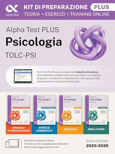 Alpha Test Plus Psicologia TOLC-PSI 2026-2027. Kit di preparazione Plus. Per test di ammissione universitari. Con piattaforma e simulatore online