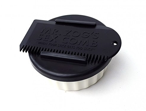SEX WAX CONTAINER Wachsbox von MR. ZOGS - Haarwachsbehälter mit Kamm - Weißer Behälter, schwarzer Deckel, schwarzer Kamm - Unisex, Erwachsene