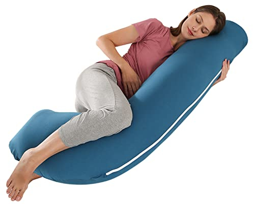 Wndy's Dream L shaped Support Pillow| Pregnancy Body Pillow with Premium Cotton Filling for Sports Recovery,Back, Neck & Leg Pain Relief with Machine Washable Pillowcase