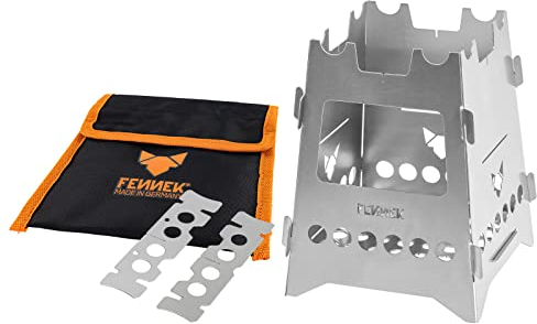 FENNEK Hobo Set | der steckbare Outdoor Kocher aus hitzebeständigem Edelstahl | Mit umfangreichem Zubehör | Made in Germany