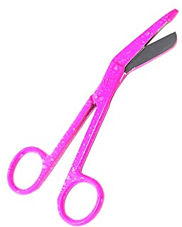 Lister Bandage Scissors 5.5 Nurse Vet Tech Made of Stainless Steel - First Aid, Used For Cutting Gauze, Tape, Clothing Bandages, Vet Wrap Adhesive Removal Nurse RN LPN BSN Gift (PINK DEW DROPS)