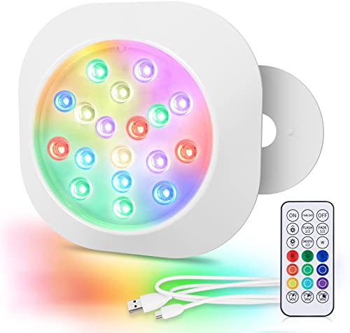 LyLmLe Faretto LED Ricaricabile per Piscina Fuori Terra, Sommergibili Luci Piscina RGBW IP68 Impermeabili con Telecomando, Ricaricabile Alimentato Fino a 40 Ore, 15cm Magnetiche Colori Decorazione