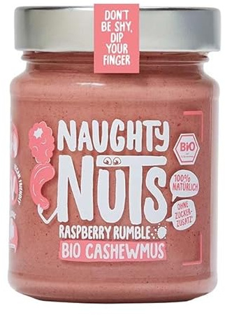 NAUGHTY NUTS Bio Cashewmus Raspberry Rumble - Vegane, 100% Natürlich, Ohne Palmöl & Zucker - 250g