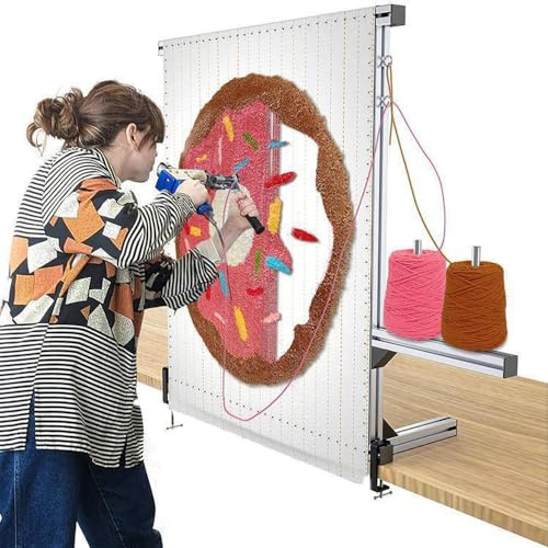 IVhomeshop Telaio in alluminio da 50 x 50 cm per la realizzazione di tappeti, supporto primario e kit di tessuto