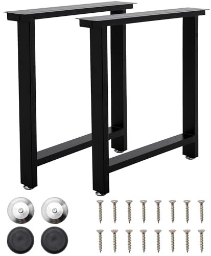 INMOZATA Tischbeine Metall Schwarz 2 Stück Tischgestell Tischkufen mit Verbreiterte Montageplatte für Esstisch Schreibtisch Stizbank 80 x 13 x 72cm, T-Form