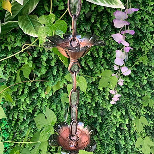 CMYUN Regenkette Fallrohr-Regenketten für Dachrinnen, Regenfänger Im Japanischen Stil für Den Außenbereich Auf Der Veranda, Im Garten, Deko-Regenkette für Den Garten, 100/260cm(Style1,100cm(3.3ft))