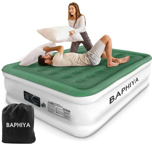 TWZ Luftmatratze 2 Personen, Aufblasbare Matratze mit Integrierter Pumpe, Luftmatratze Selbstaufblasend in 3 Minuten, Luftbett für Camping &Heimgebrauch, Langlebig Gästebett -203 x 152 x 46cm