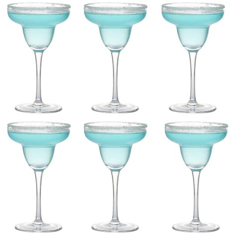 6 PCS Margarita Glasses Crystal Clear 15 Ounce Margarita Glasses, Ideal for Margaritas Daiquiri Glasses, Perfect for Frozen Drinks Cocktails and Pina Coladas Premium Margarita Glass Set