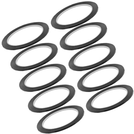 HOMSFOU 10piezas Cinta Adhesiva Para Pizarra Blanca Pet Negra Cinta Fina y Autoadhesiva Para Secciones y Marcación De Gráficos Oficina y Escuela