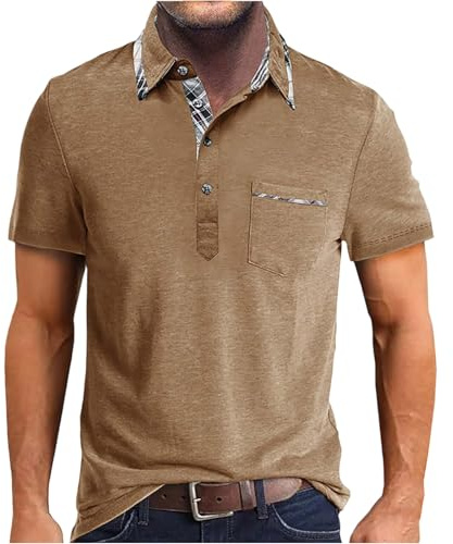 Polo pour Homme Automne Décontracté Haut de Sport Mode Coupe Classique Polo Shirts à Manches Longues Slim Fit T-Shirt Tops