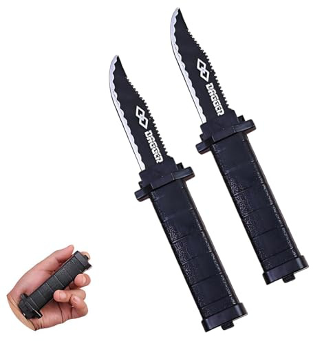YAZWUR Coltello a Scomparsa (2 pezzi), Lama Retrattile, Coltello Finto Divertente, Articolo Scherzo in Plastica, Requisiti per Magia, Scherzi Divertenti e Prank, Fake Knife per Bambini e Adulti