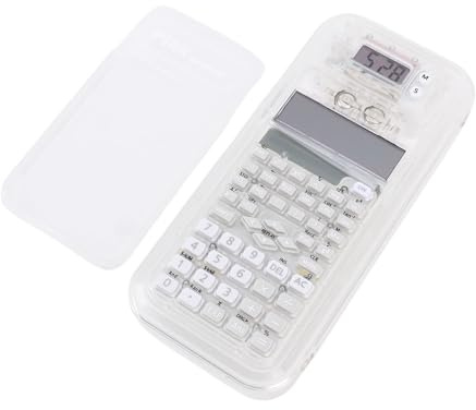 EMUKOEP Trousse à Crayons pour Calculatrice Scientifique, 240 Fonctions de Calcul, Ouverture Latérale, étui à Stylos Multifonction, Affichage Clair pour étudiants, Blanc
