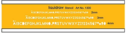 Liquidraw bokstäver schabloner för hantverk engelsk stencil alfabetnummer ritning formgivningsmall, kombinationssats med 2 mm, 3 mm och 4 mm